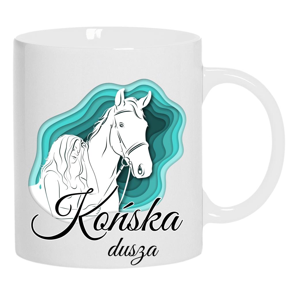 Końska dusza kubek ucho kolor kolor biały