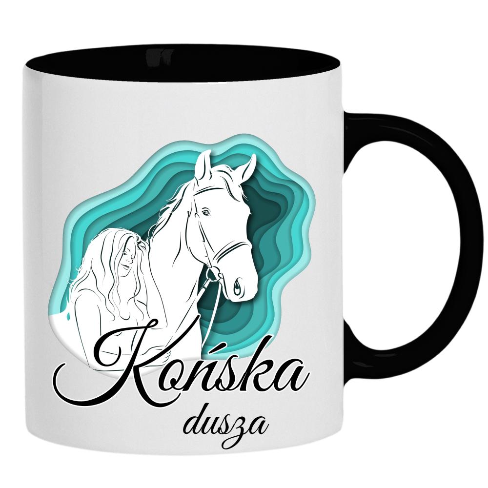 Końska dusza kubek ucho kolor kolor czarnyy