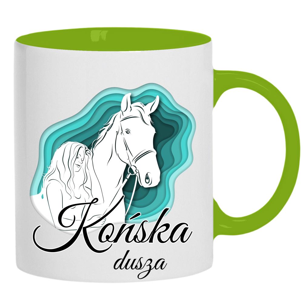 Końska dusza kubek ucho kolor kolor zielony