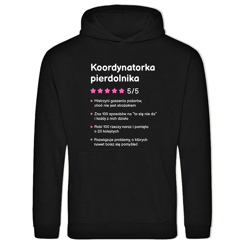 Koordynatorka pierdolnika bluza damska z kapturem