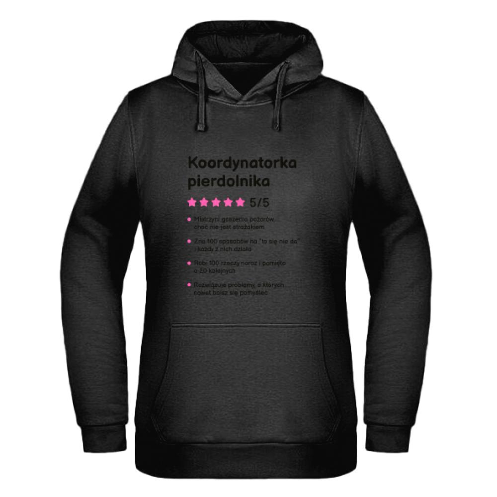 Koordynatorka pierdolnika bluza damska z kapturem kolor turkusowe