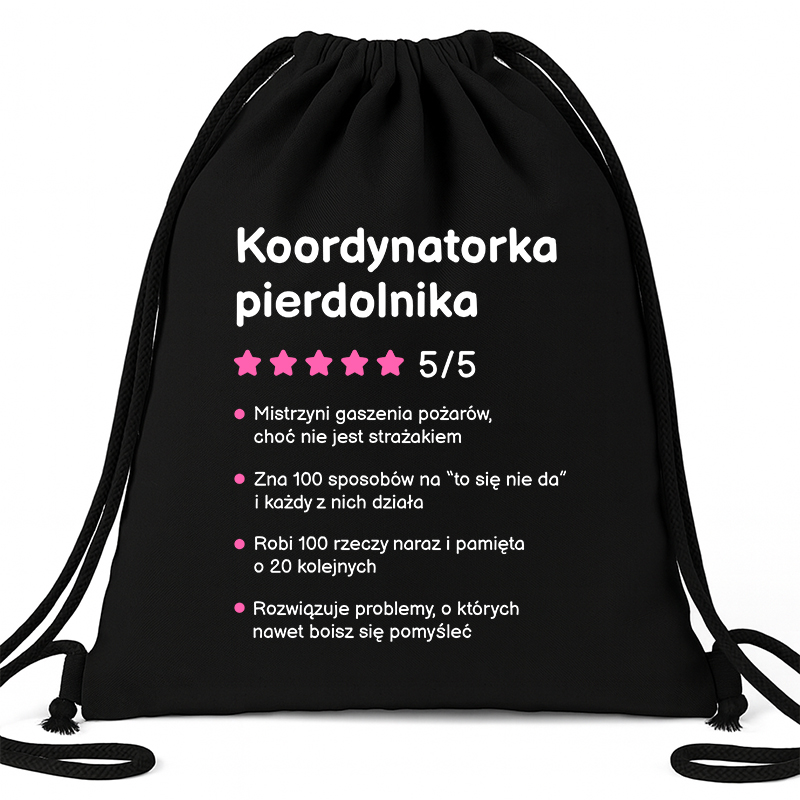 Koordynatorka pierdolnika workoplecak