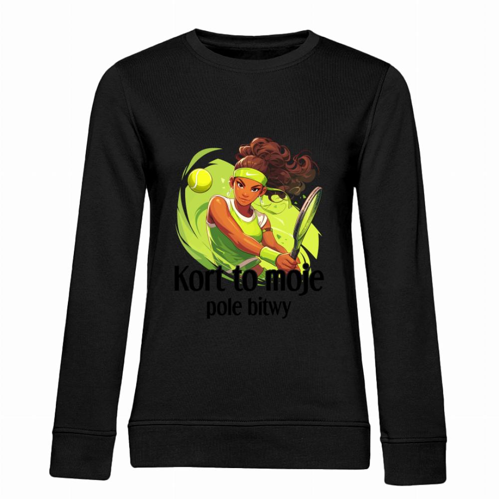 Kort to moje pole bitwy bluza damska bez kaptura kolor czerwony latte