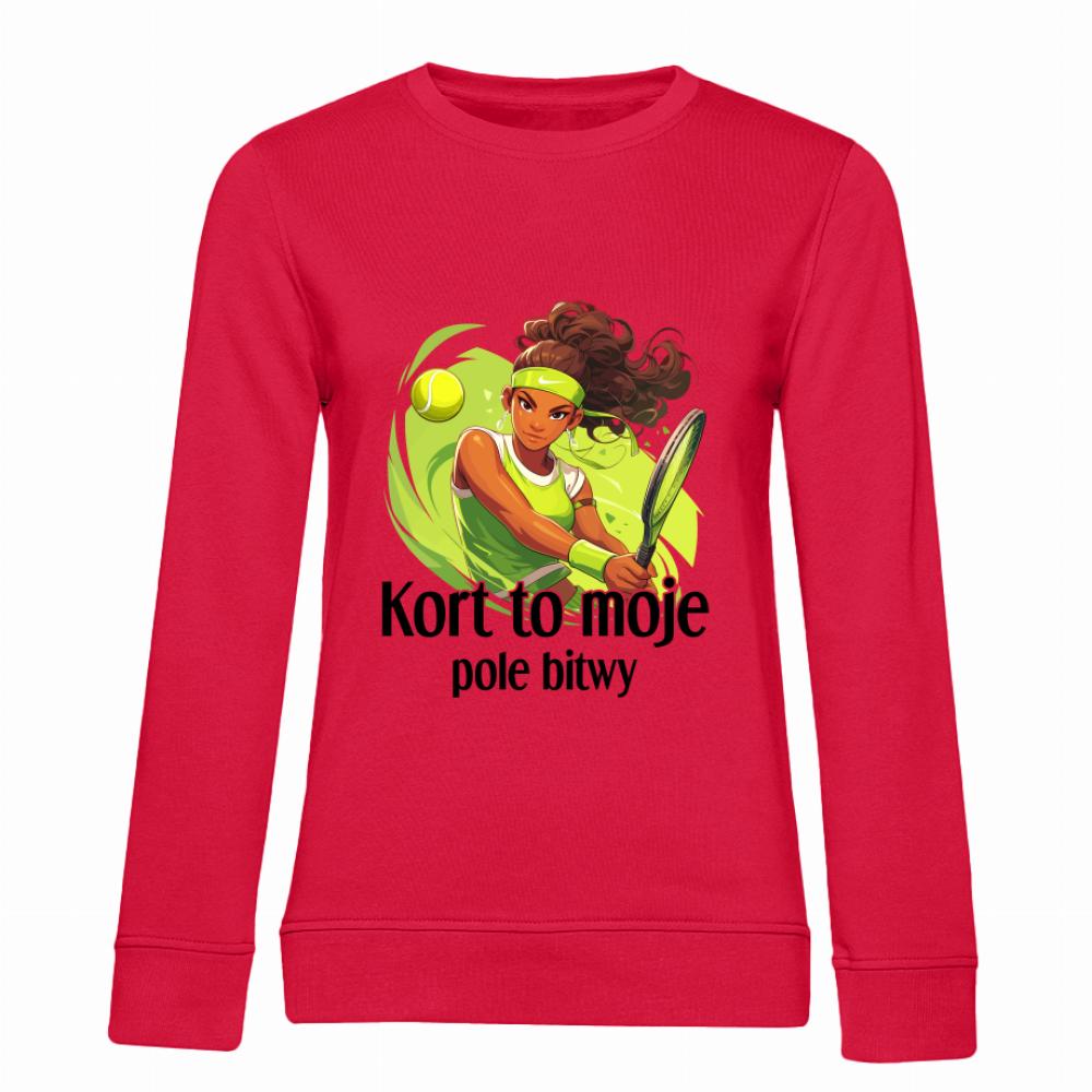 Kort to moje pole bitwy bluza damska bez kaptura kolor czerwony