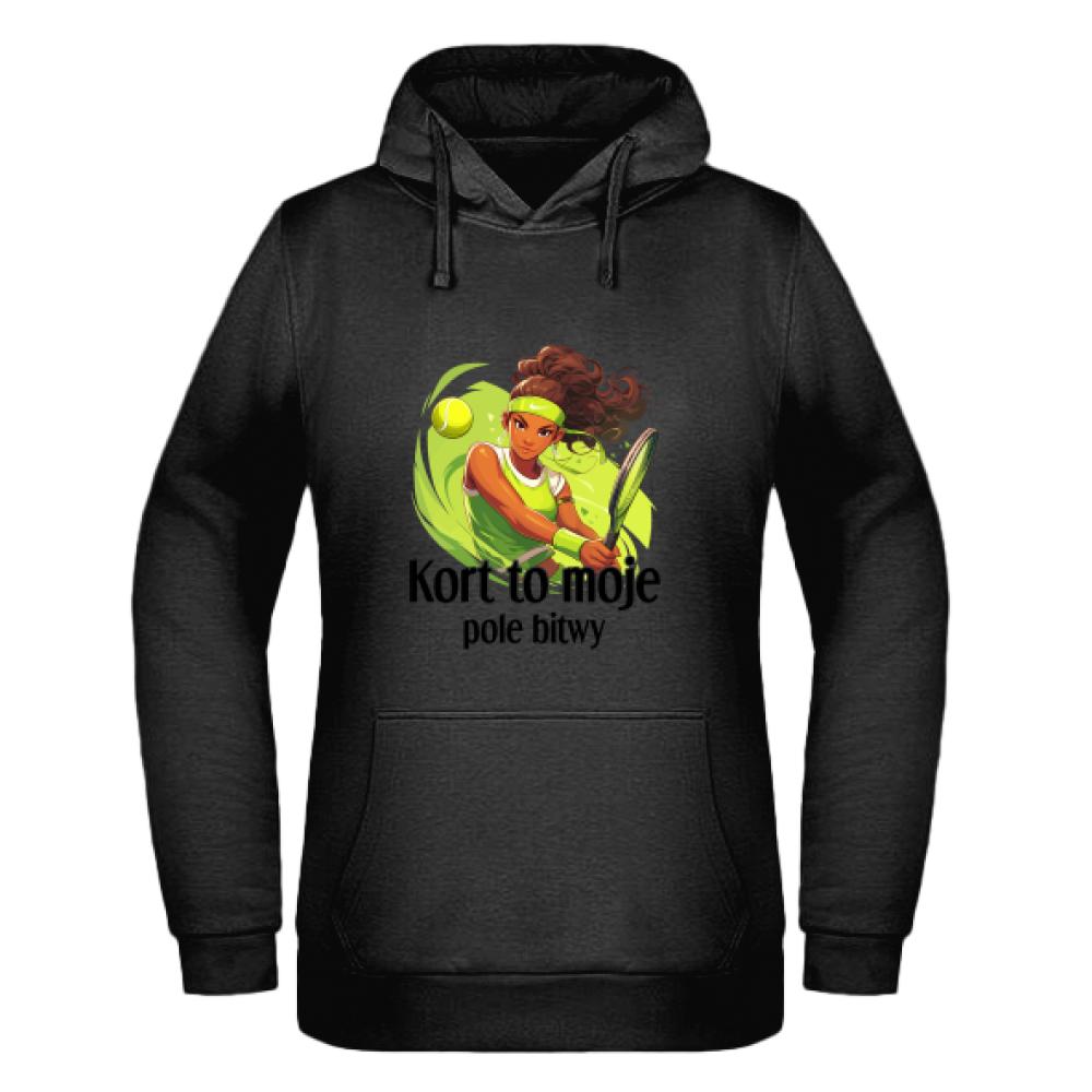 Kort to moje pole bitwy bluza damska z kapturem kolor czerwony latte