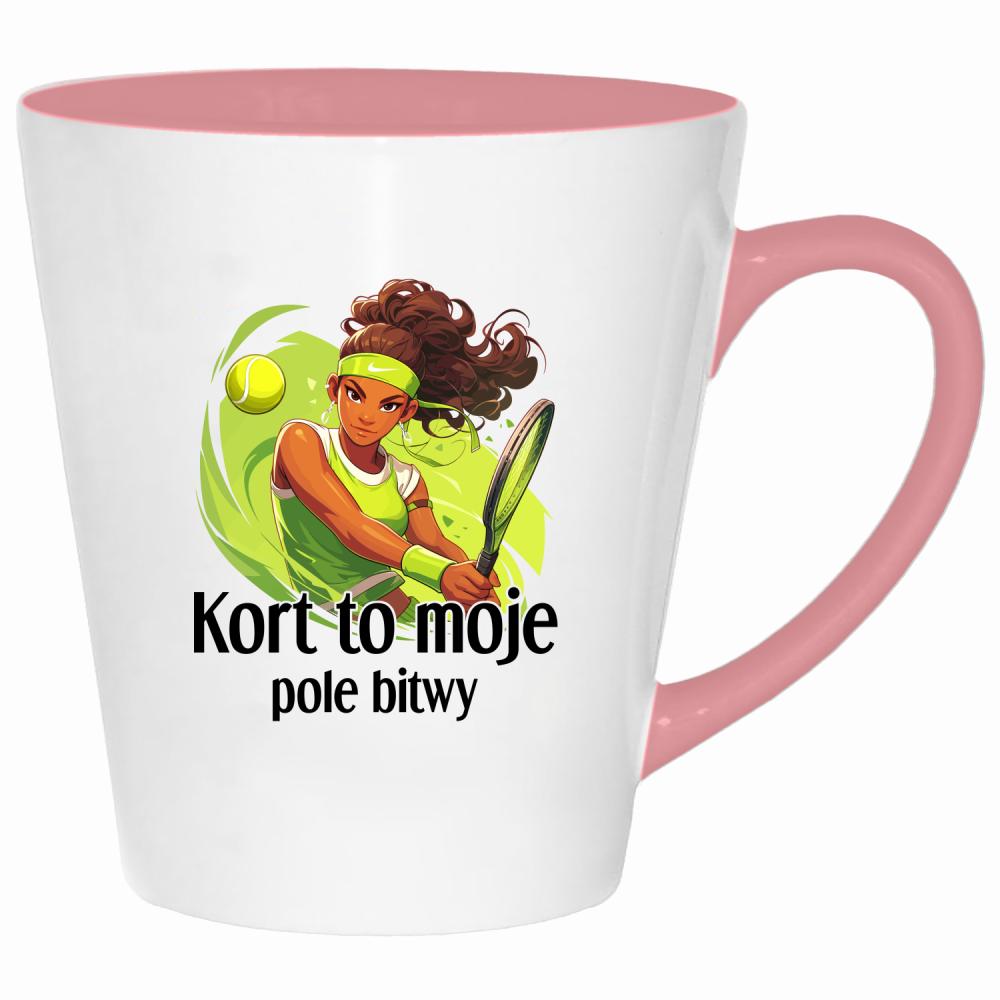 Kort to moje pole bitwy kubek latte kolor pink