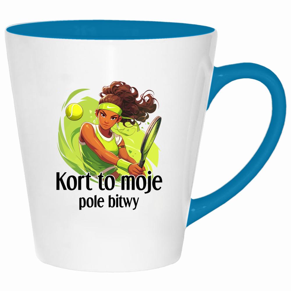 Kort to moje pole bitwy kubek latte kolor turkus