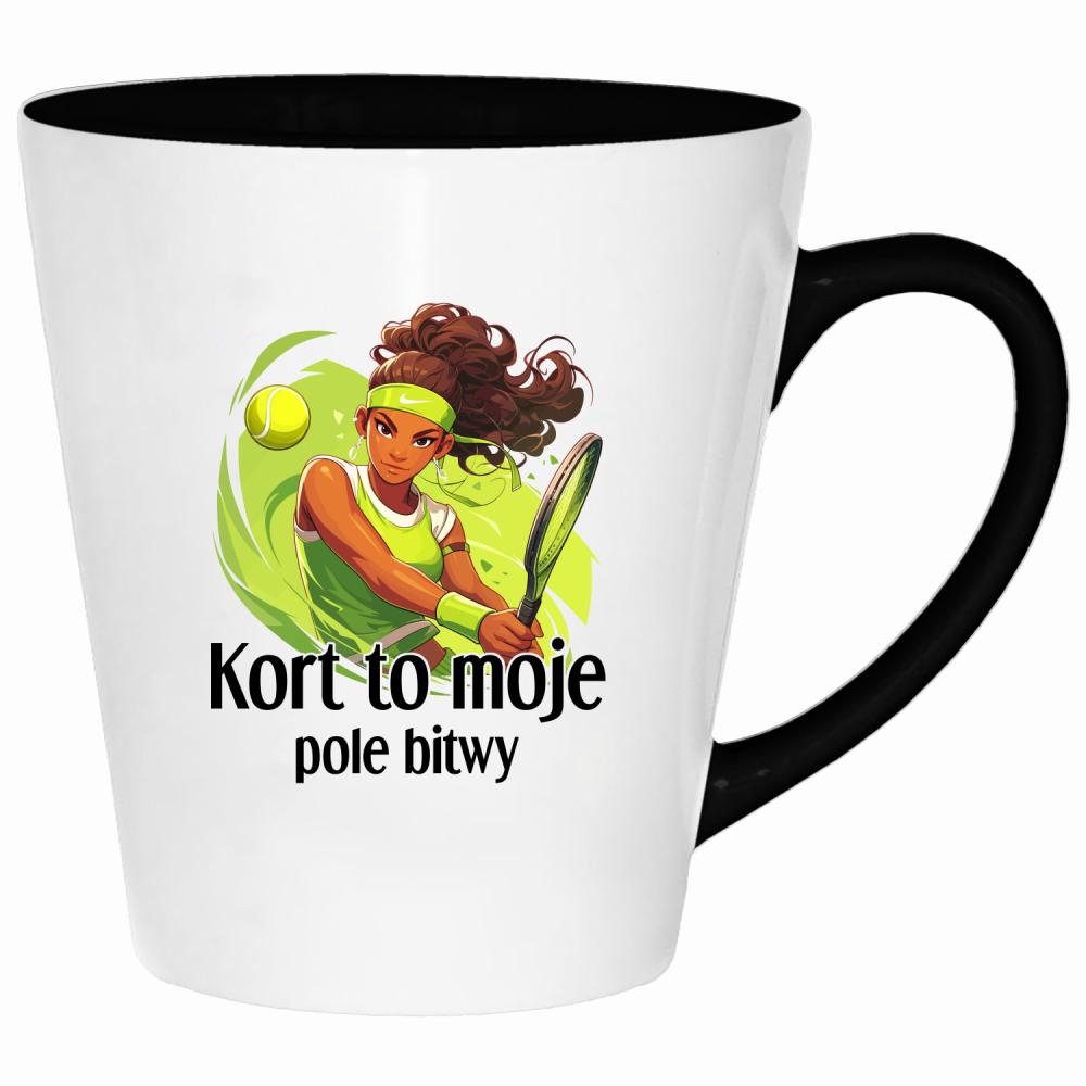 Kort to moje pole bitwy kubek latte kolor żółty