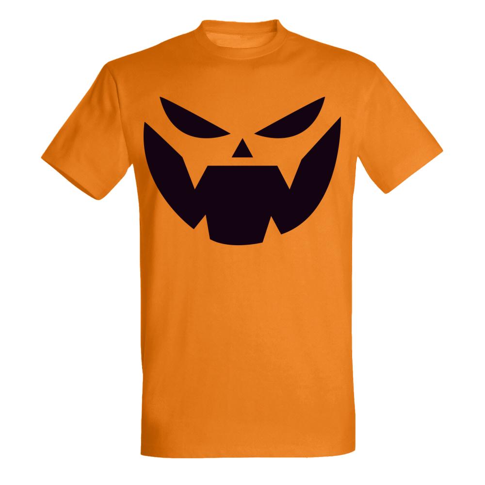 Koszulka Halloweeen koszulka męska kolor pomarańczowa koszulka