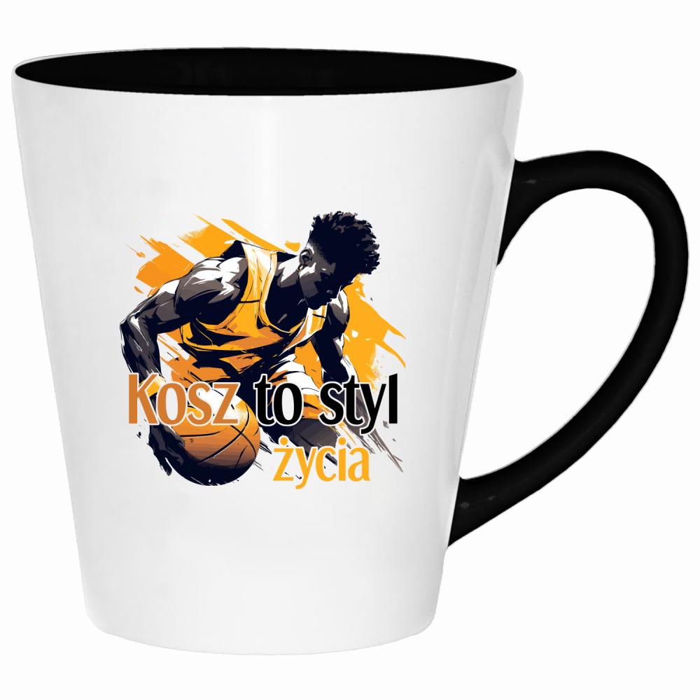 Koszykówka to styl życia kubek latte kolor różowy