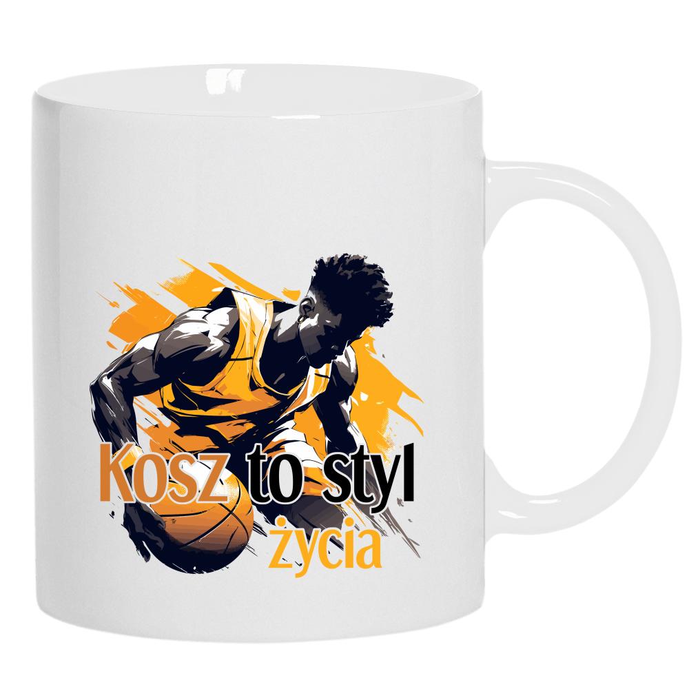 Koszykówka to styl życia kubek ucho kolor kolor biały