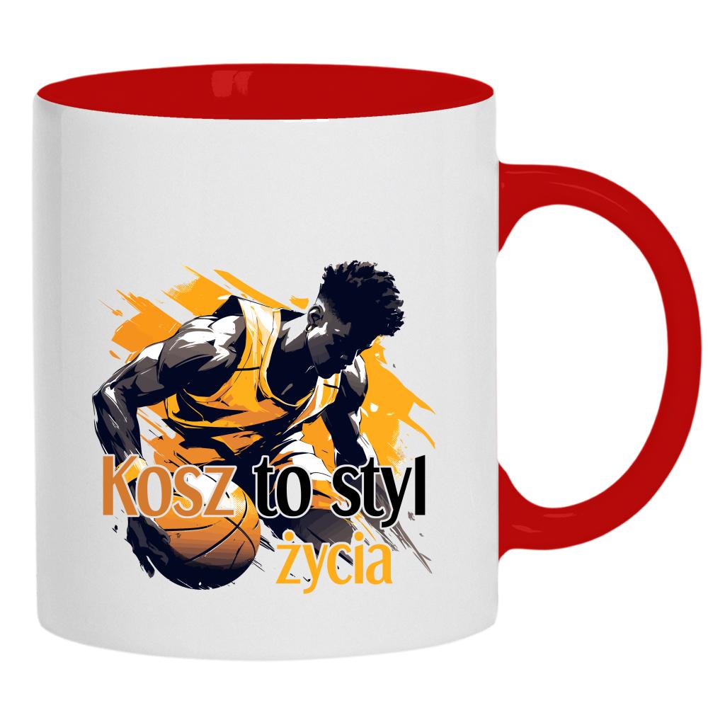 Koszykówka to styl życia kubek ucho kolor kolor limonka