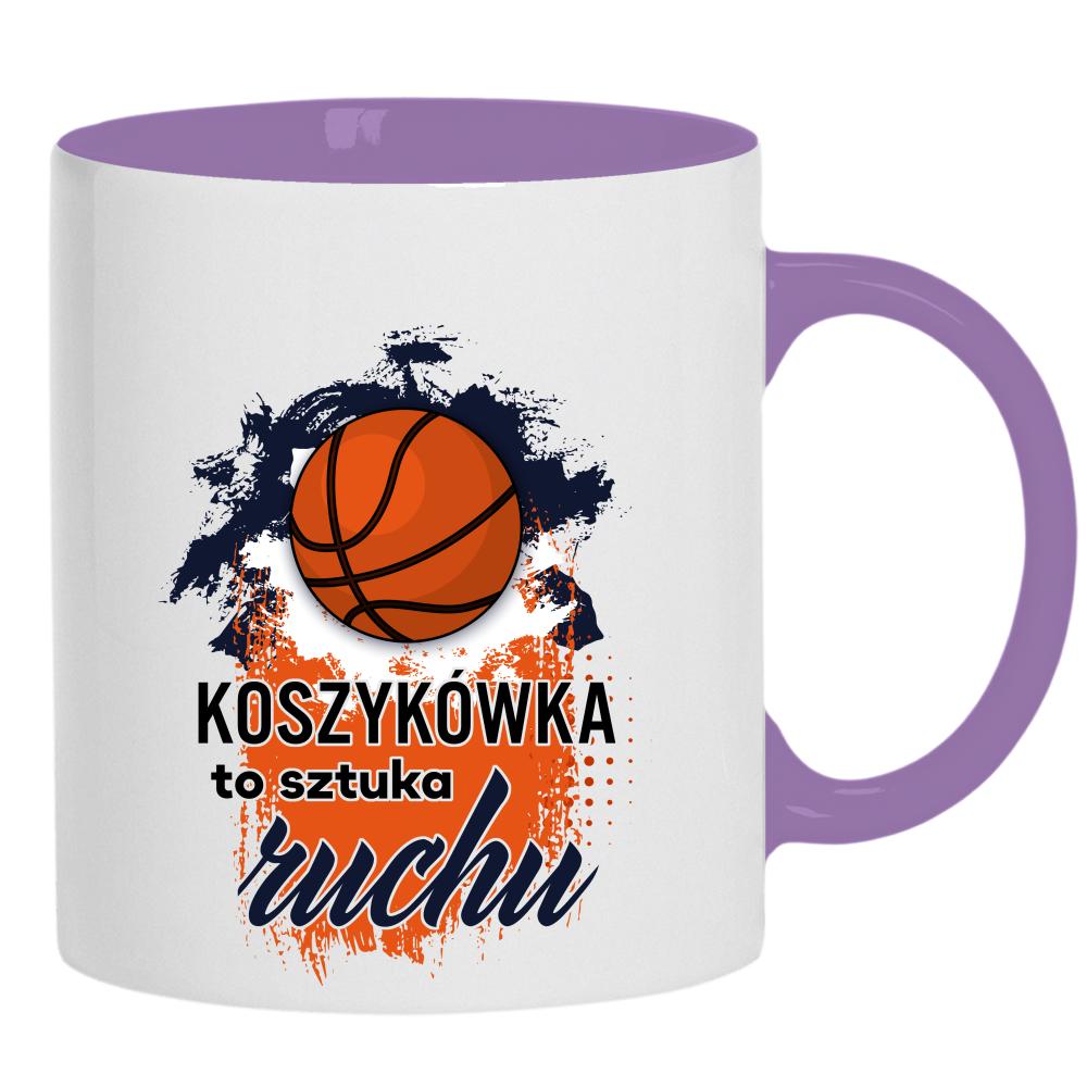 Koszykówka to sztuka ruchu kubek ucho kolor kolor jasnofioletowy