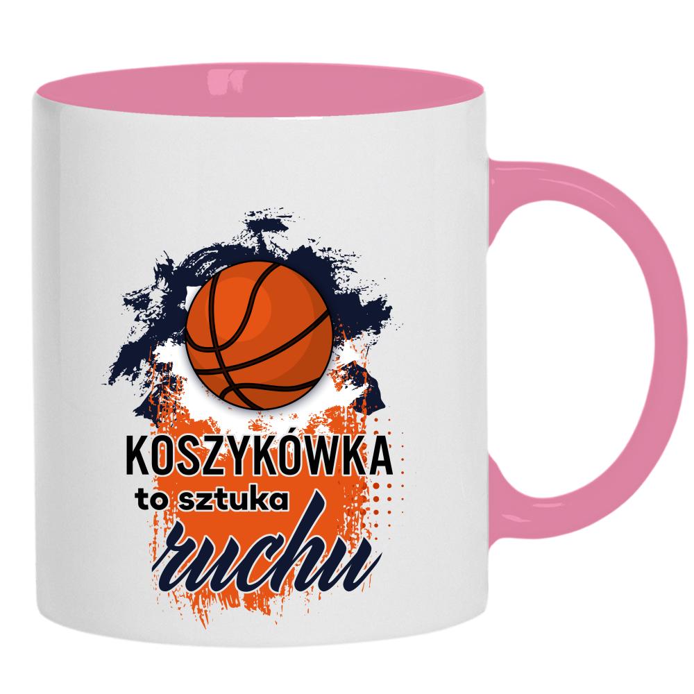 Koszykówka to sztuka ruchu kubek ucho kolor kolor różowy