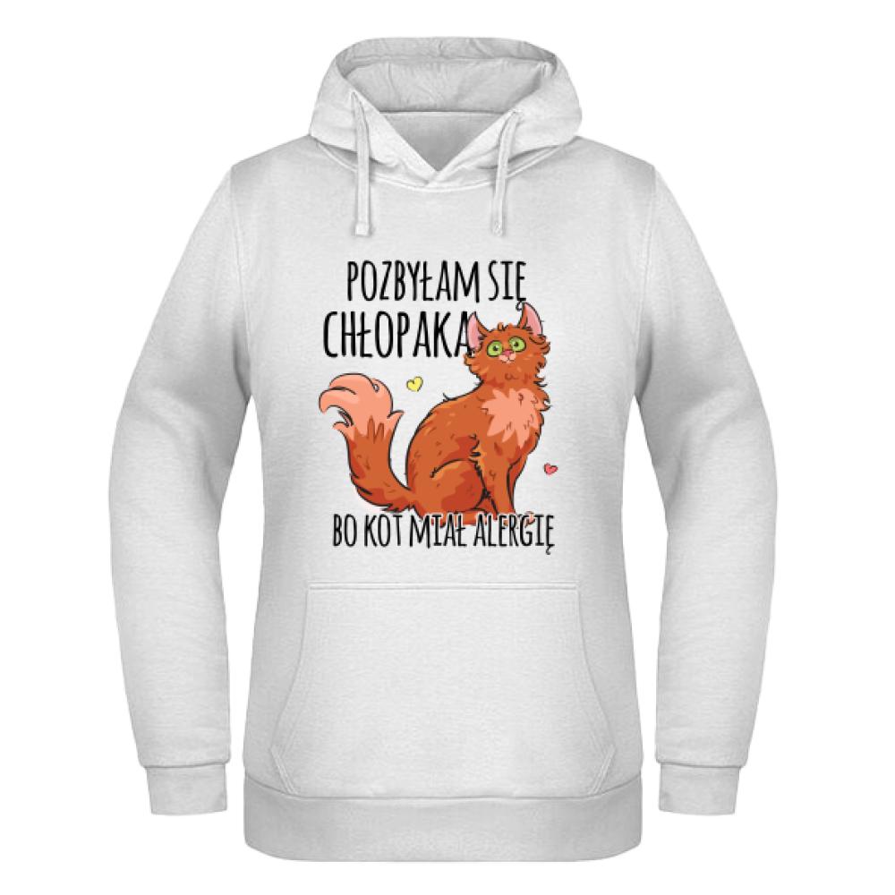 Kot miał Alergię bluza damska z kapturem