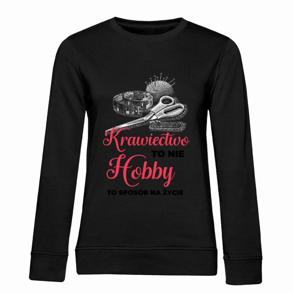 Krawiectwo To nie Hobby bluza damska bez kaptura kolor zielony