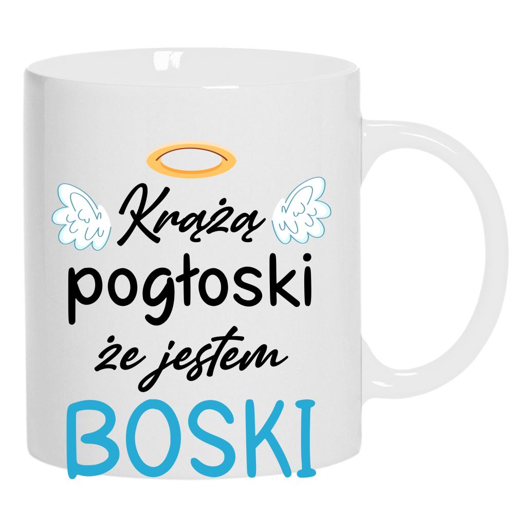 Krążą pogłoski, że jestem BOSKI 2 kubek ucho kolor kolor biały