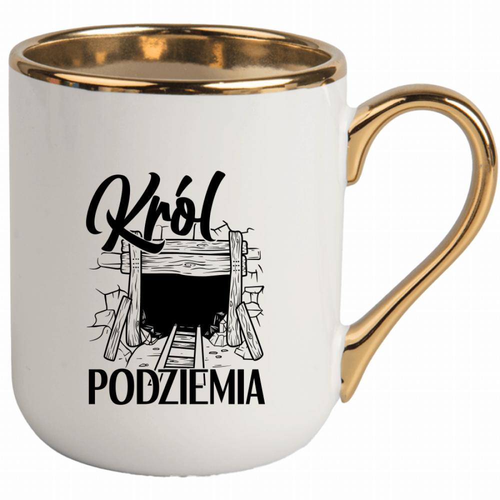 Król podziemia kubek elegant biały kolor złoty