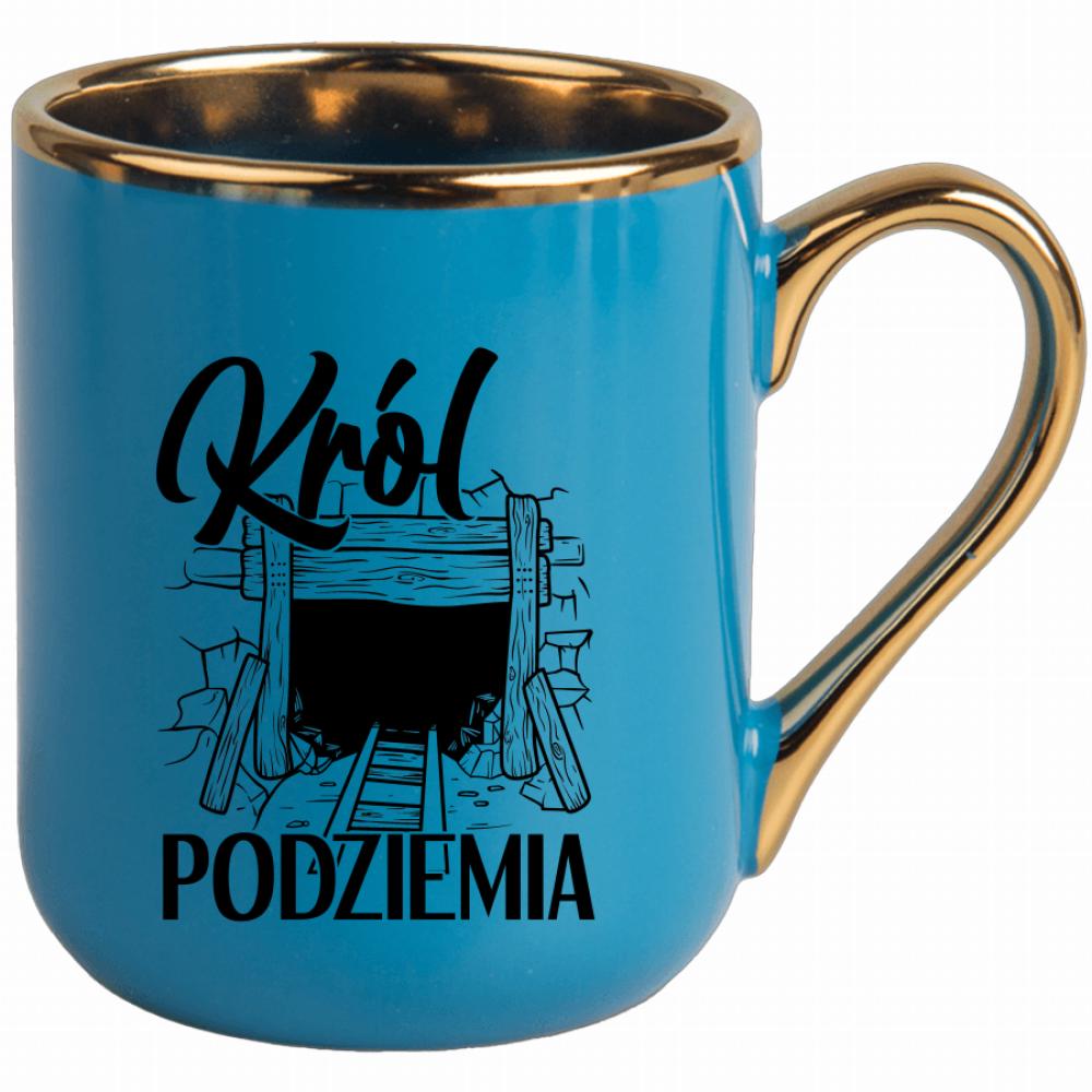 Król podziemia kubek elegant niebieski kolor pink