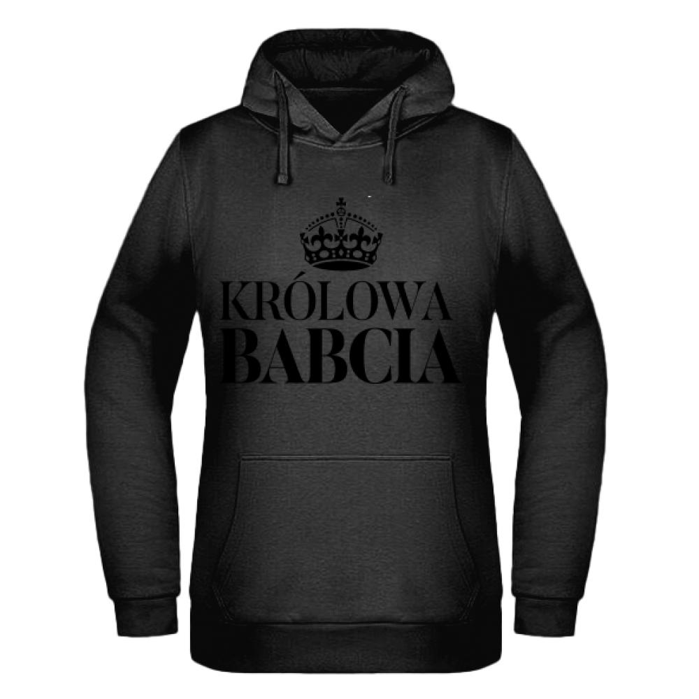 Królowa Babcia bluza damska z kapturem kolor różowy