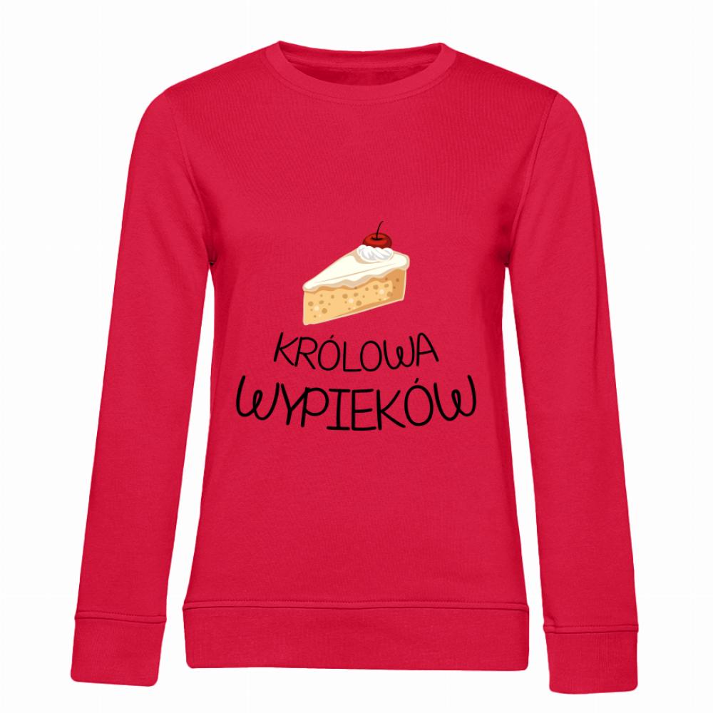 Królowa Wypierków bluza damska bez kaptura kolor czerwony