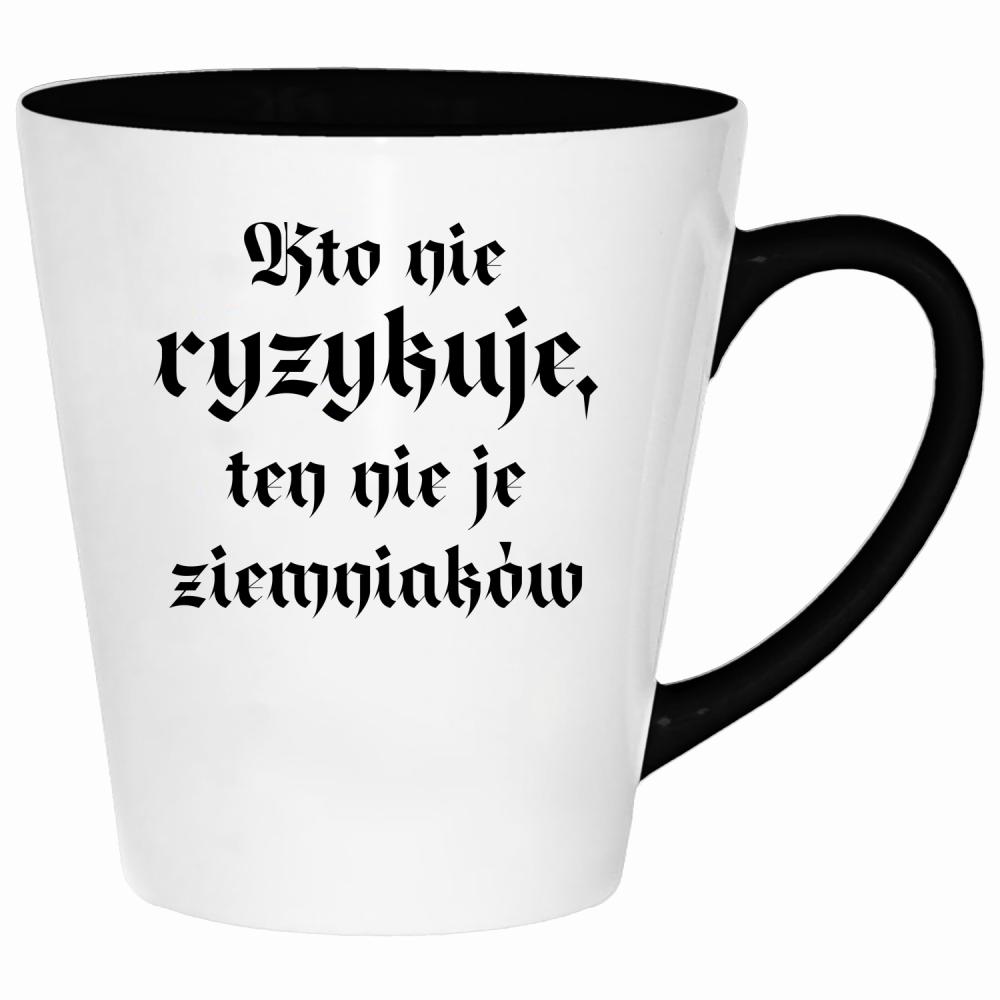 Kto nie ryzykuje, ten nie je ziemniaków kubek latte kolor biały
