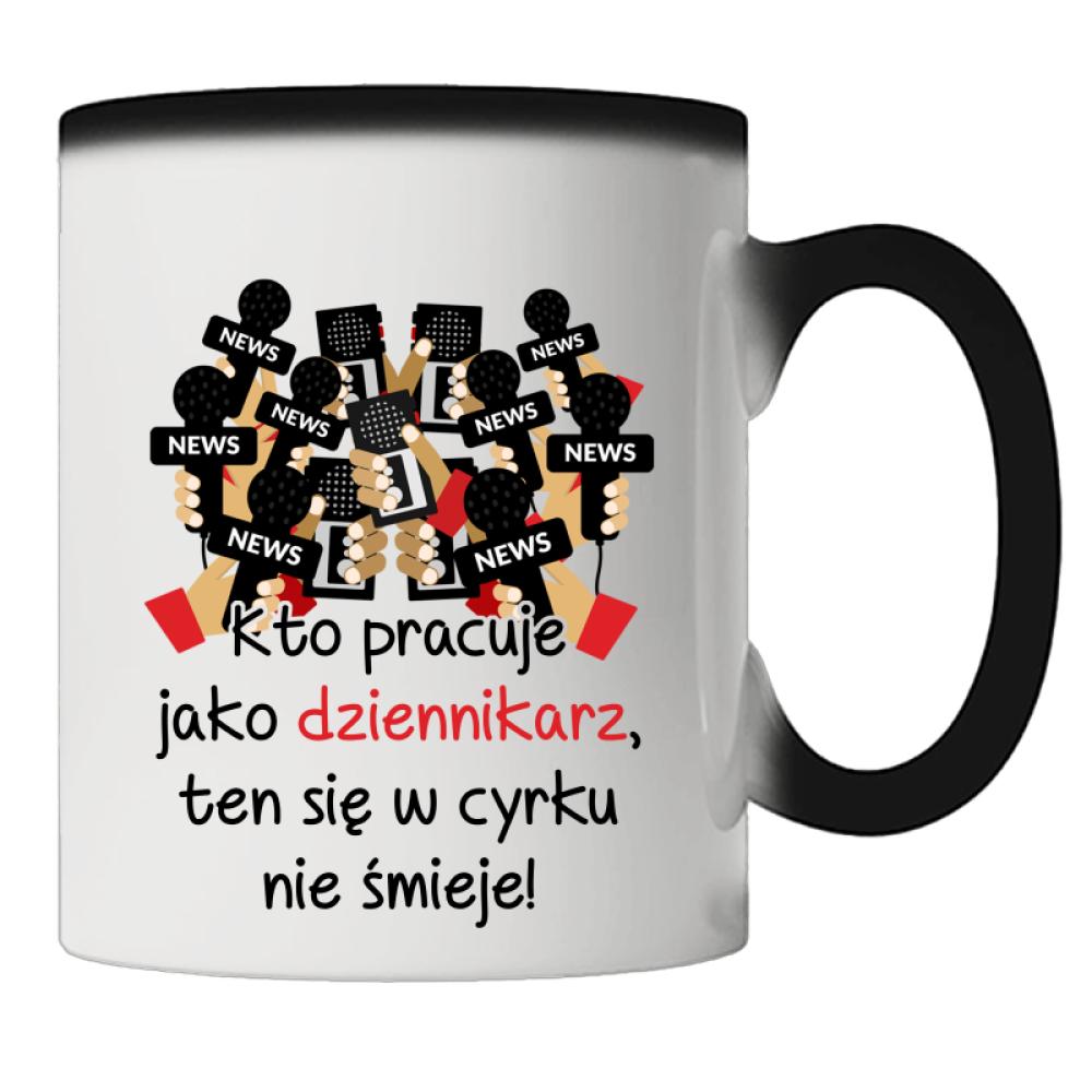 KTO PRACUJE JAKO DZIENNIKARZ kubek magiczny kolor jasny róż