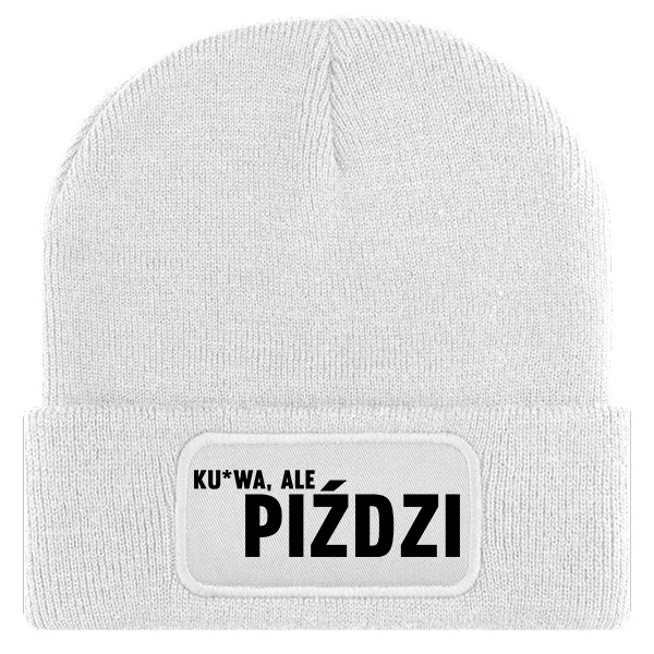 Ku#wa ale piździ czapka zimowa kolor biały