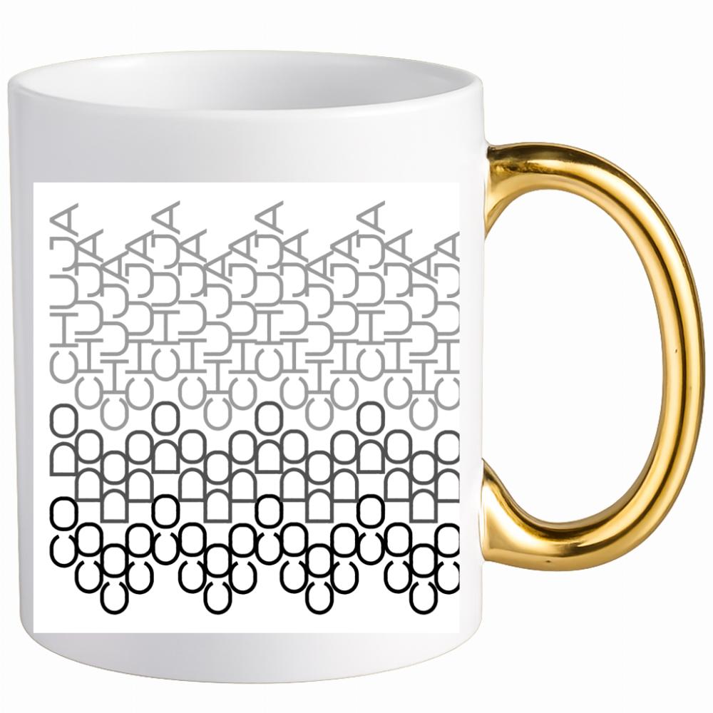 Kubek Co do ch#ja kubek ucho złote kolor biały