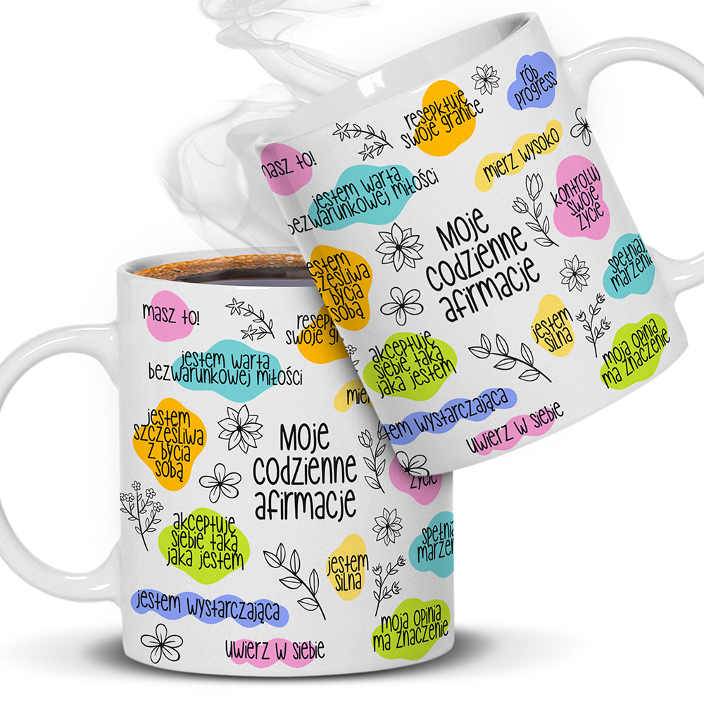 KUBEK – CODZIENNE AFIRMACJE 2 kubek ucho kolor