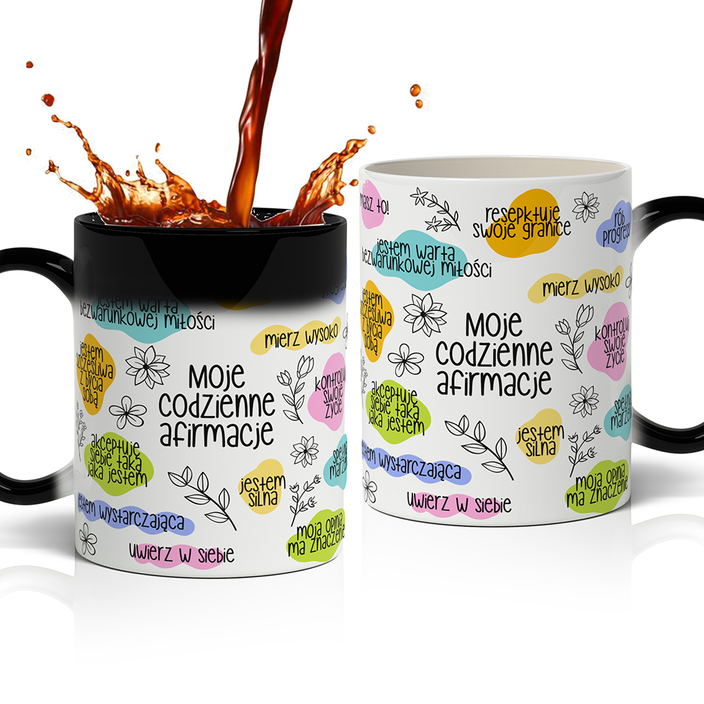 KUBEK – CODZIENNE AFIRMACJE 2 kubek magiczny kolor czarny
