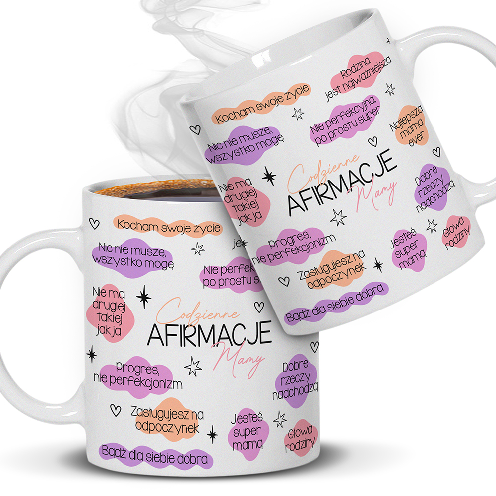 KUBEK – CODZIENNE AFIRMACJE MAMY kubek ucho kolor