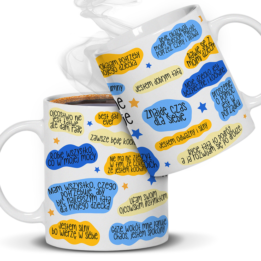 KUBEK CODZIENNE AFIRMACJE TATY kubek ucho kolor kolor biały