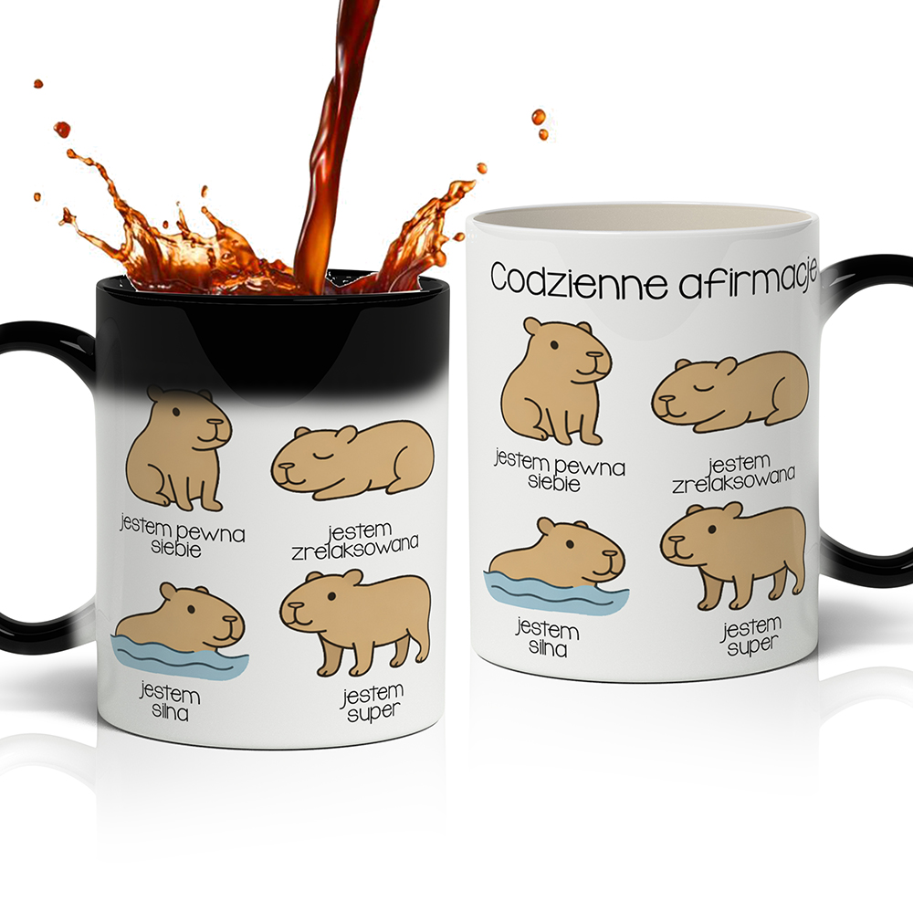 KUBEK – CODZIENNE AFIRMACJE kubek magiczny kolor czarny