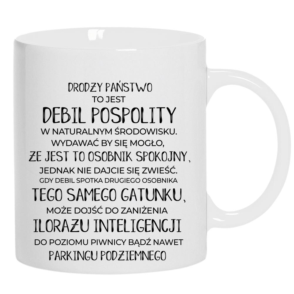 Kubek debil pospolity kubek ucho kolor kolor biały