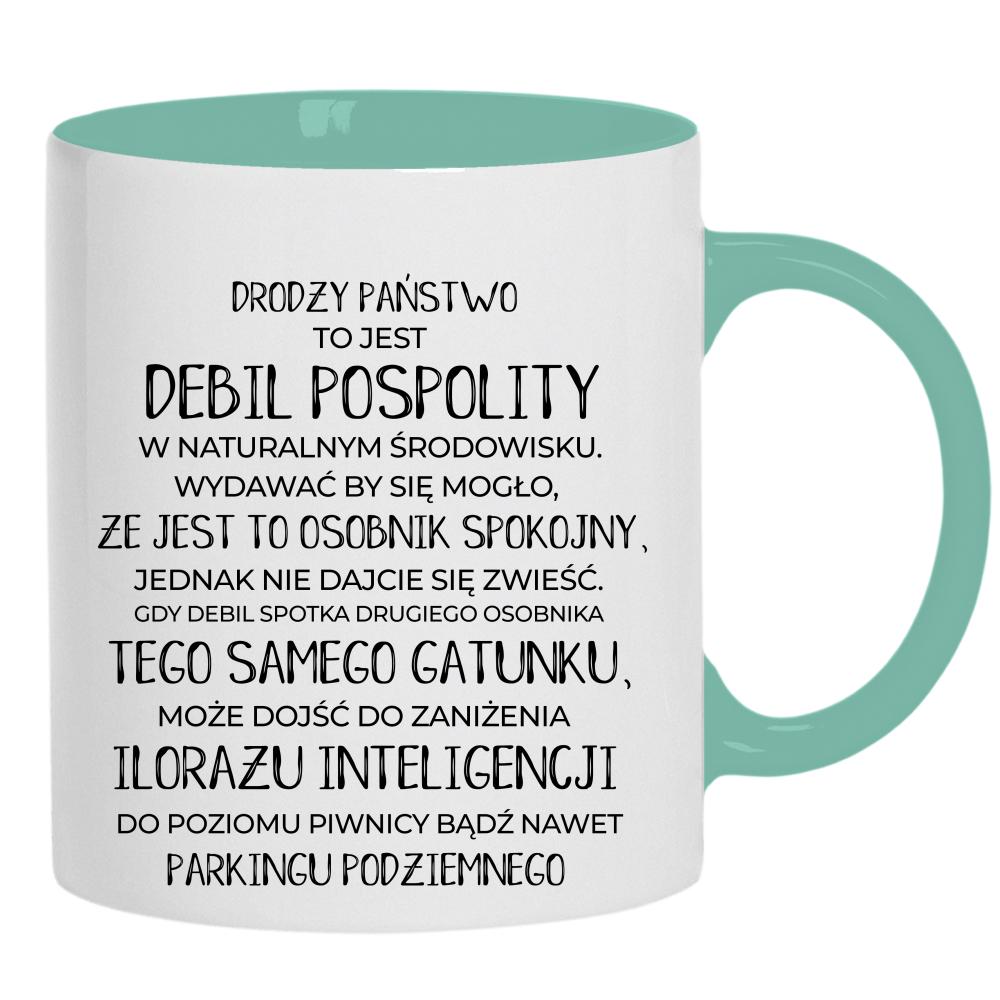 Kubek debil pospolity kubek ucho kolor kolor miętowo zielony