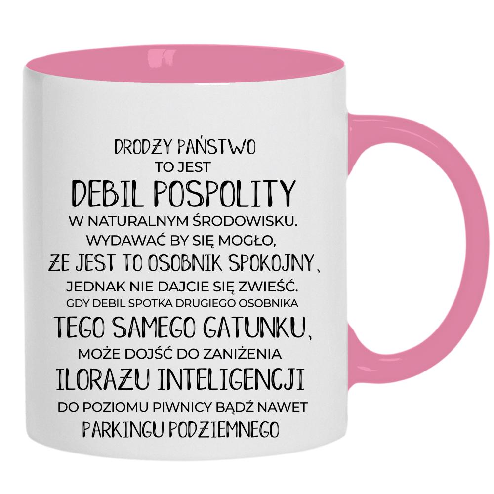 Kubek debil pospolity kubek ucho kolor kolor różowy