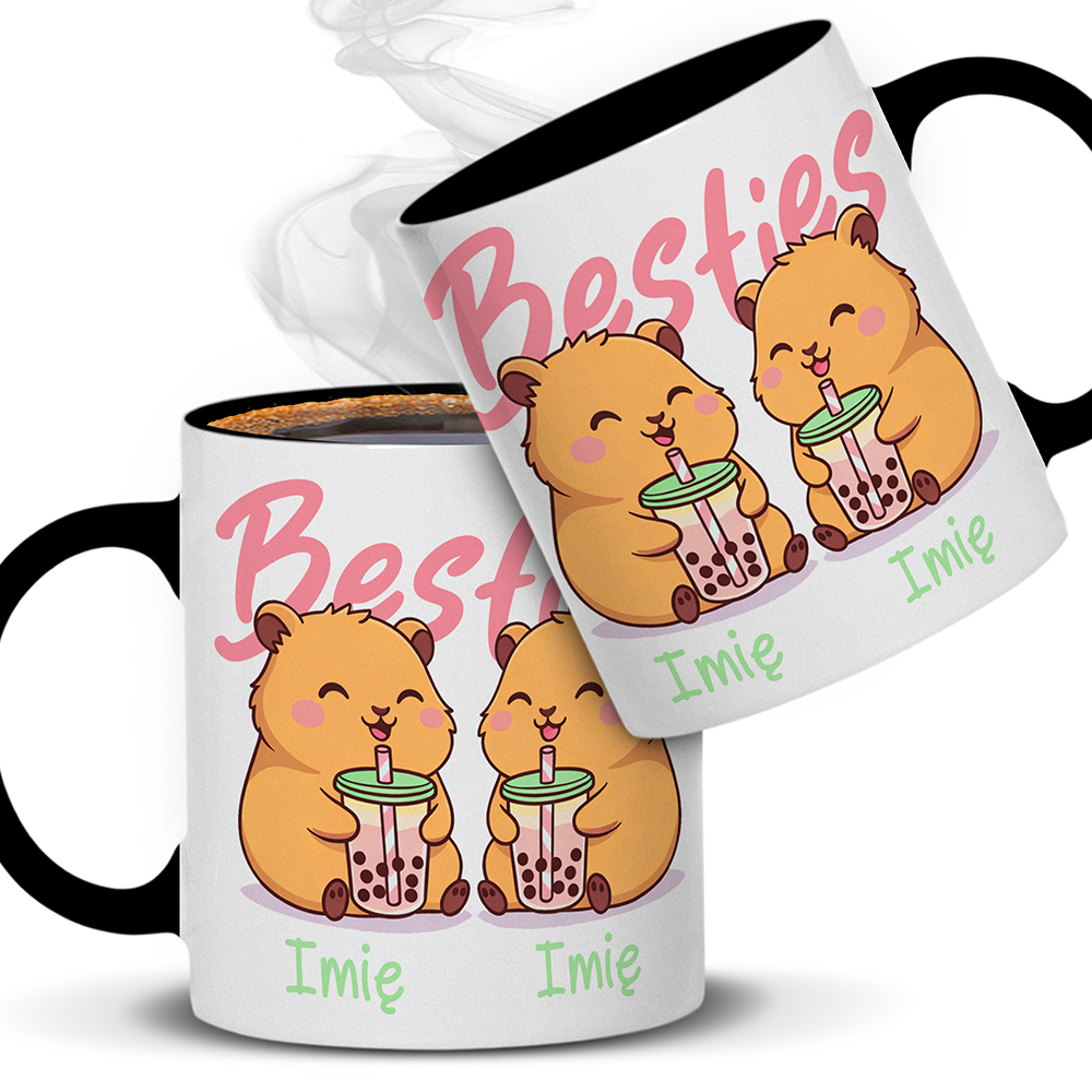 KUBEK DLA BESTIE kubek ucho kolor kolor czarnyy