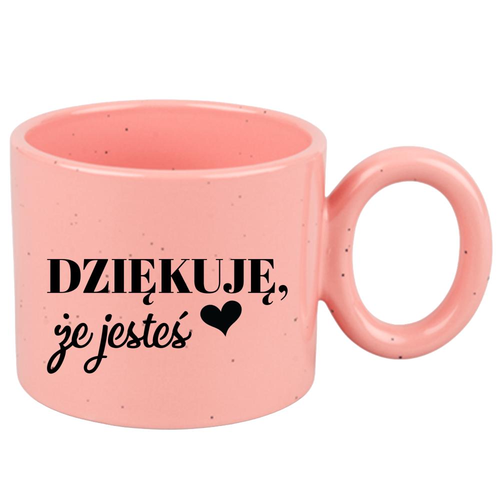 Kubek Dziękuję, że jesteś kubek ravenna różowy kolor różowawo-szary