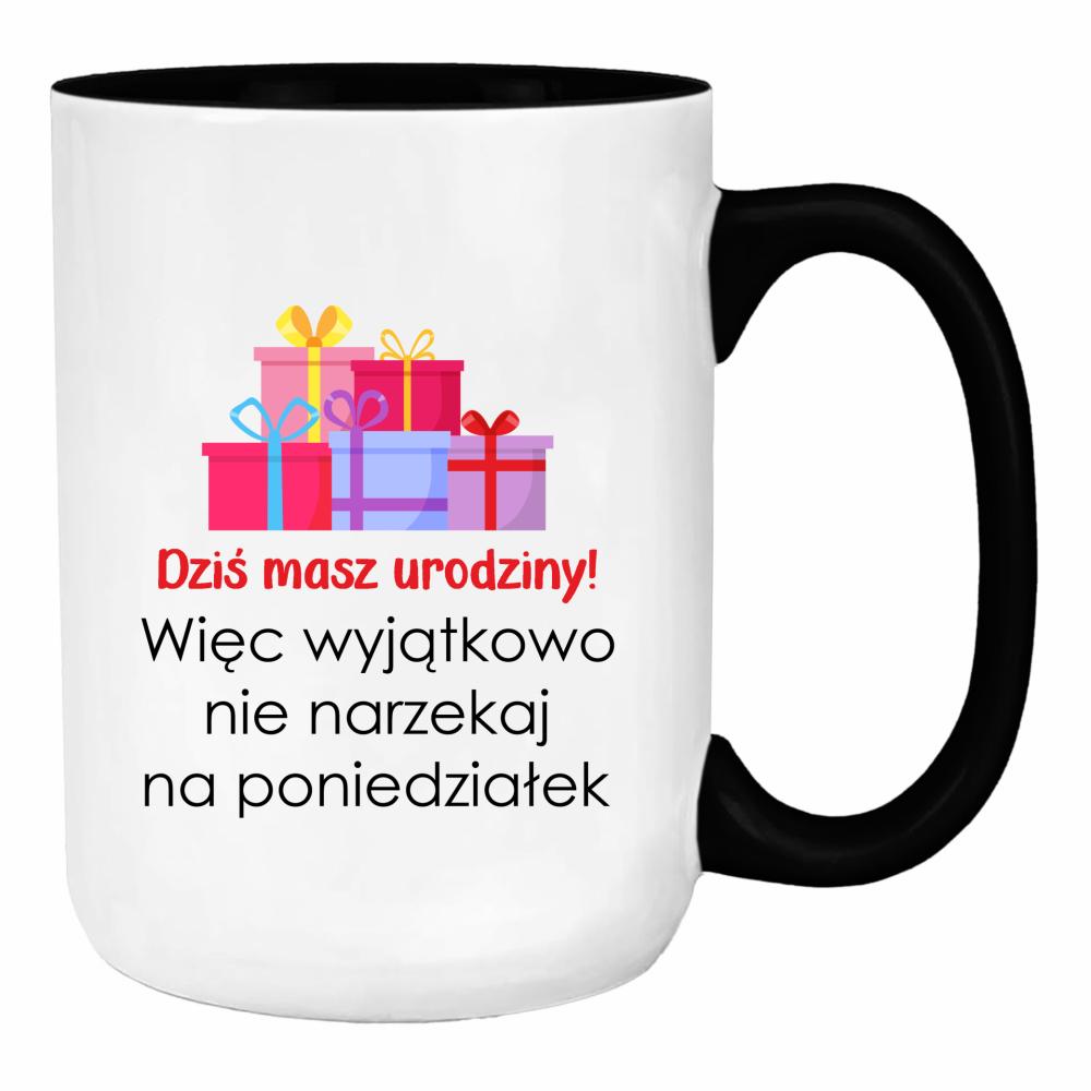 Kubek Dziś masz urodziny duży kubek ucho kolor kolor miętowo zielony