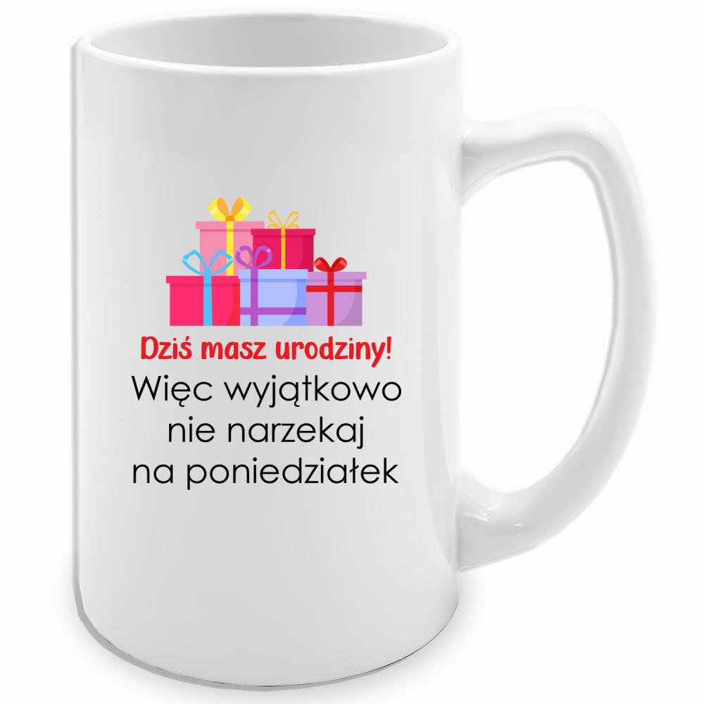 Kubek Dziś masz urodziny kubek biały 413 ml kolor zielony