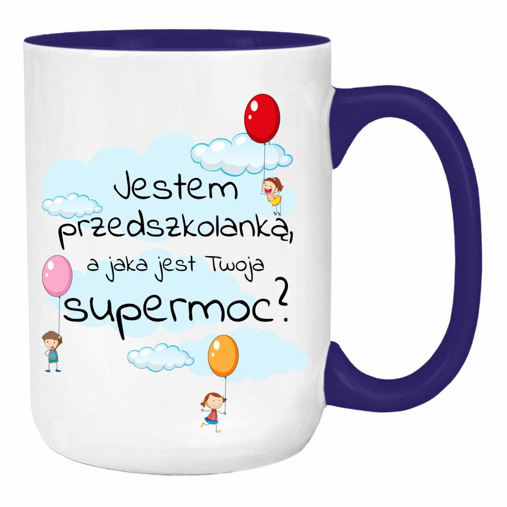 Kubek Jestem przedszkolanką 2 duży kubek ucho kolor kolor navy