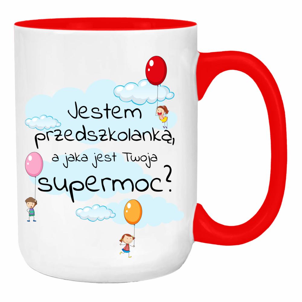 Kubek Jestem przedszkolanką 2 duży kubek ucho kolor kolor red