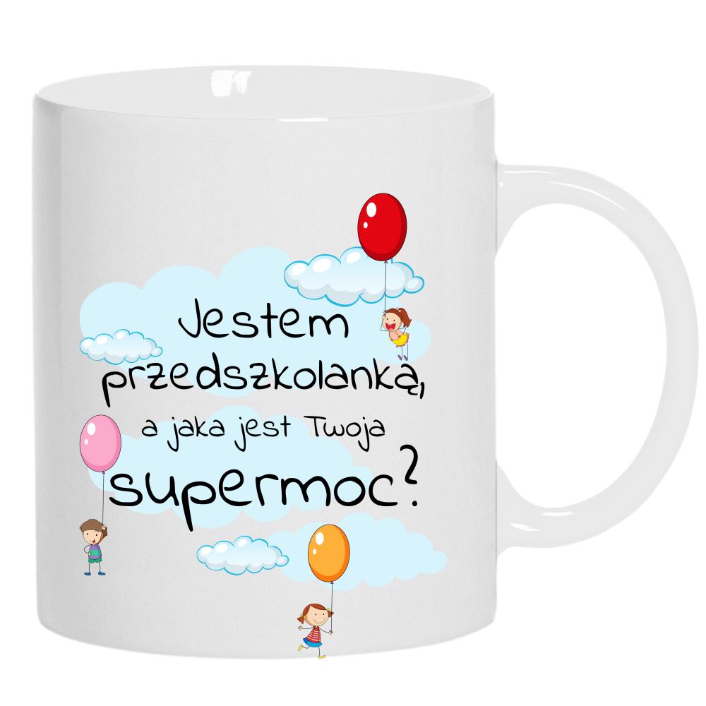 Kubek Jestem przedszkolanką 2 kubek ucho kolor kolor biały