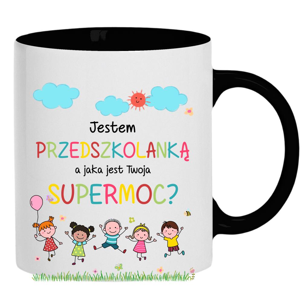 Kubek Jestem przedszkolanką kubek ucho kolor kolor czarnyy