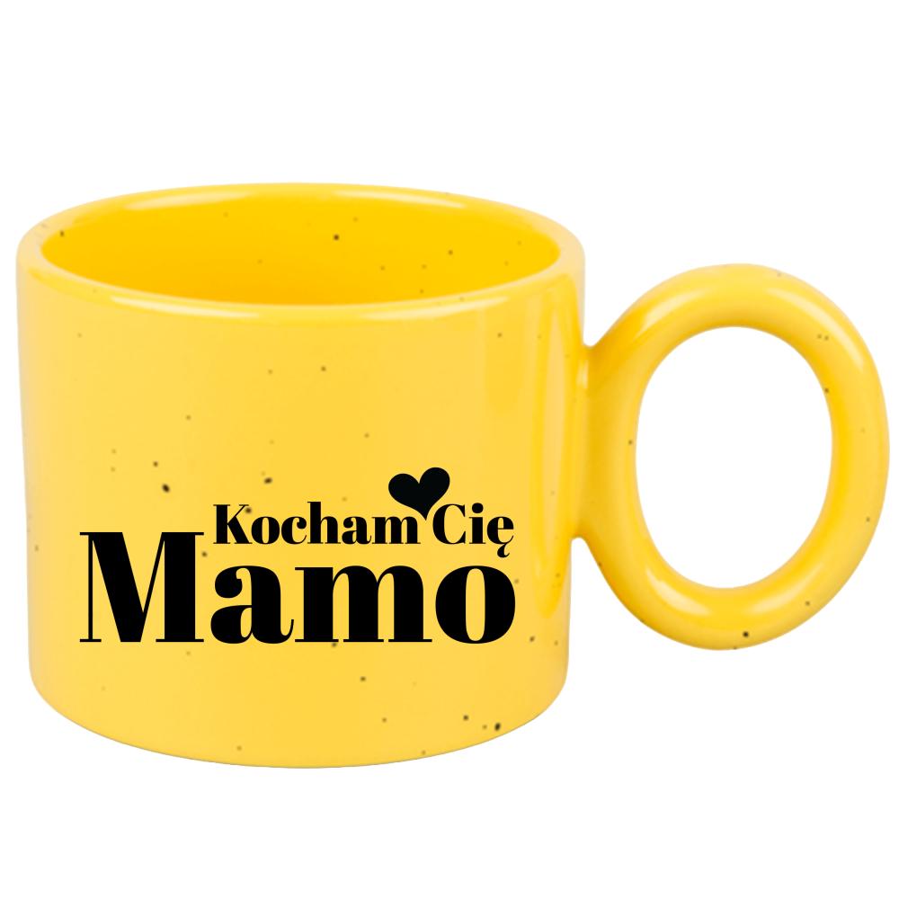 Kubek Kocham Cię mamo kubek ravenna żółty kolor kremowy