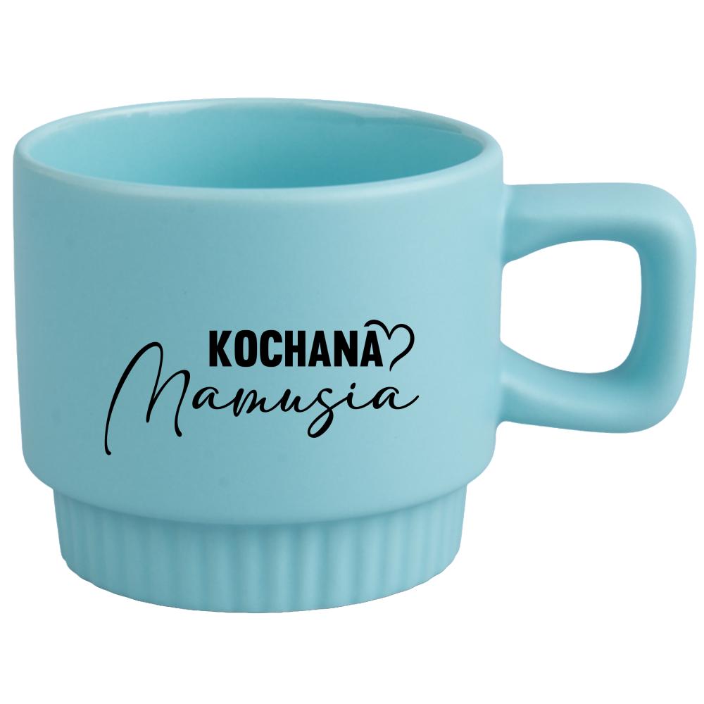 Kubek Kochana mamusia kubek ryflowany niebieski