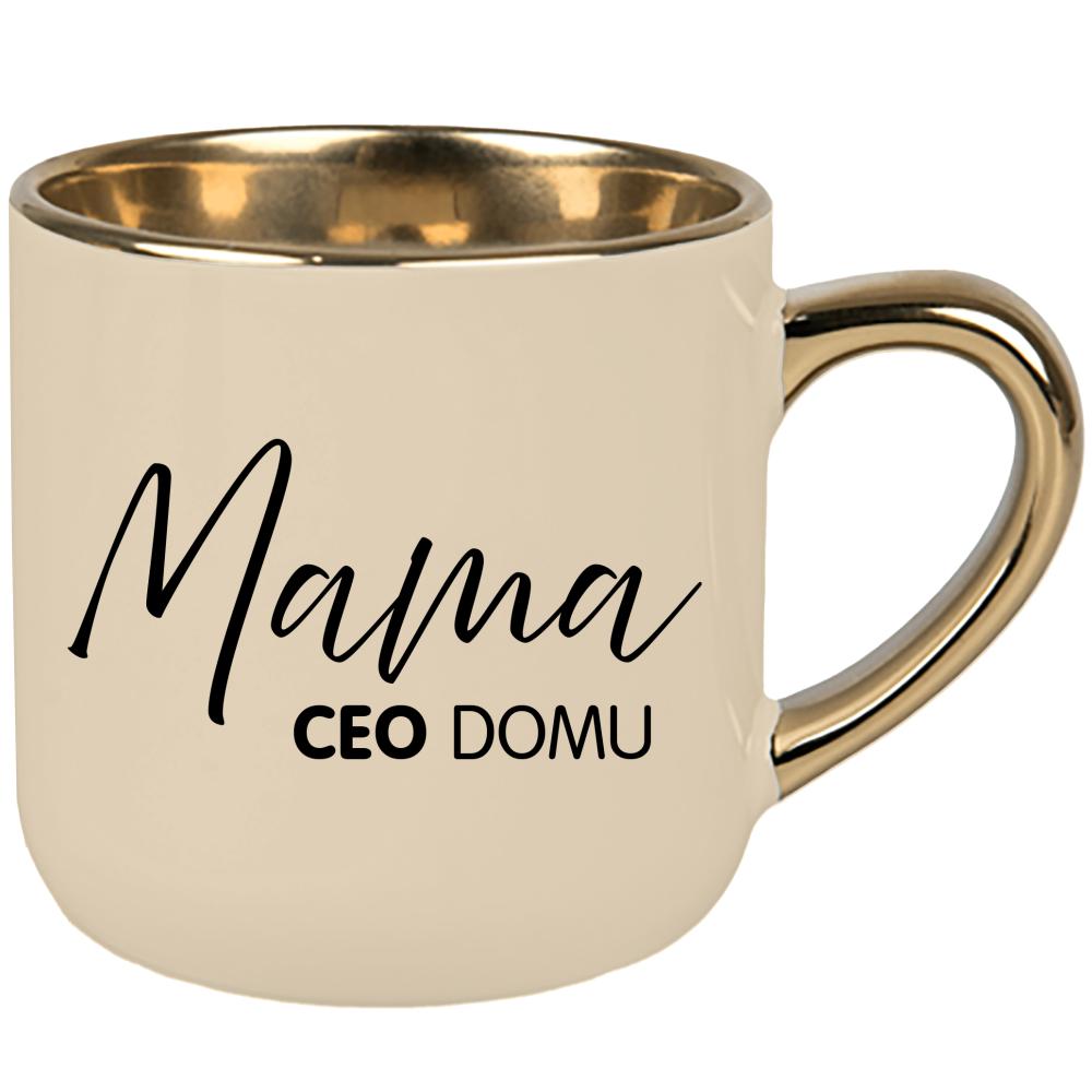 Kubek Mama CEO domu kubek elegant duży kolor kremowy