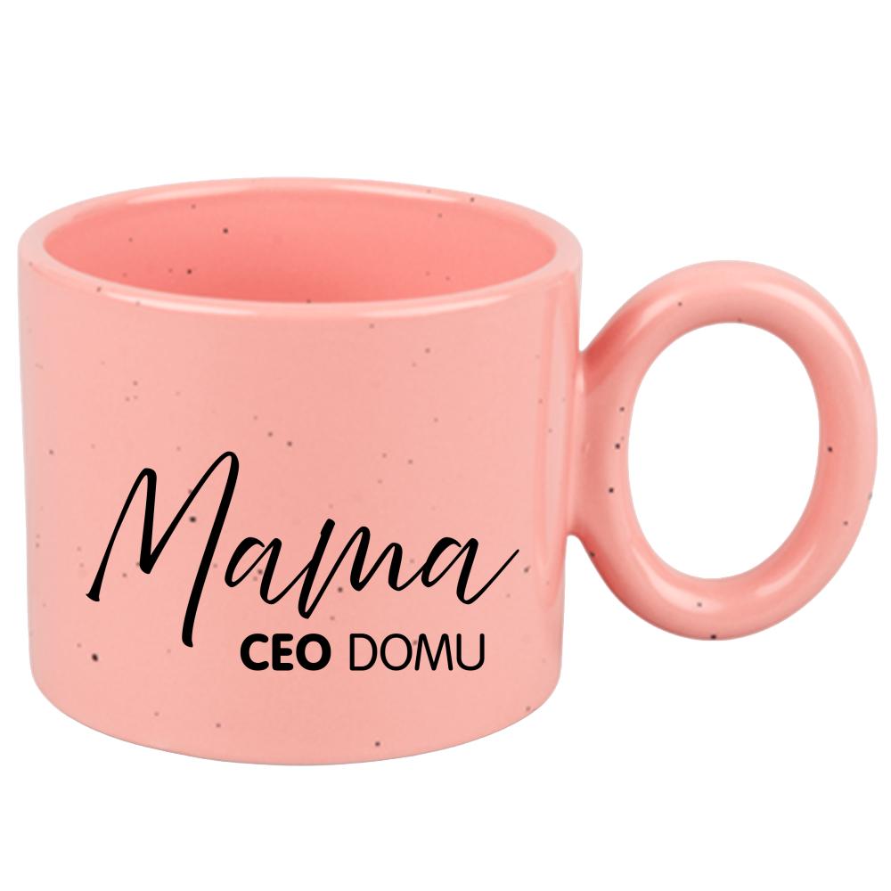 Kubek Mama CEO domu kubek ravenna różowy kolor żółty matowy
