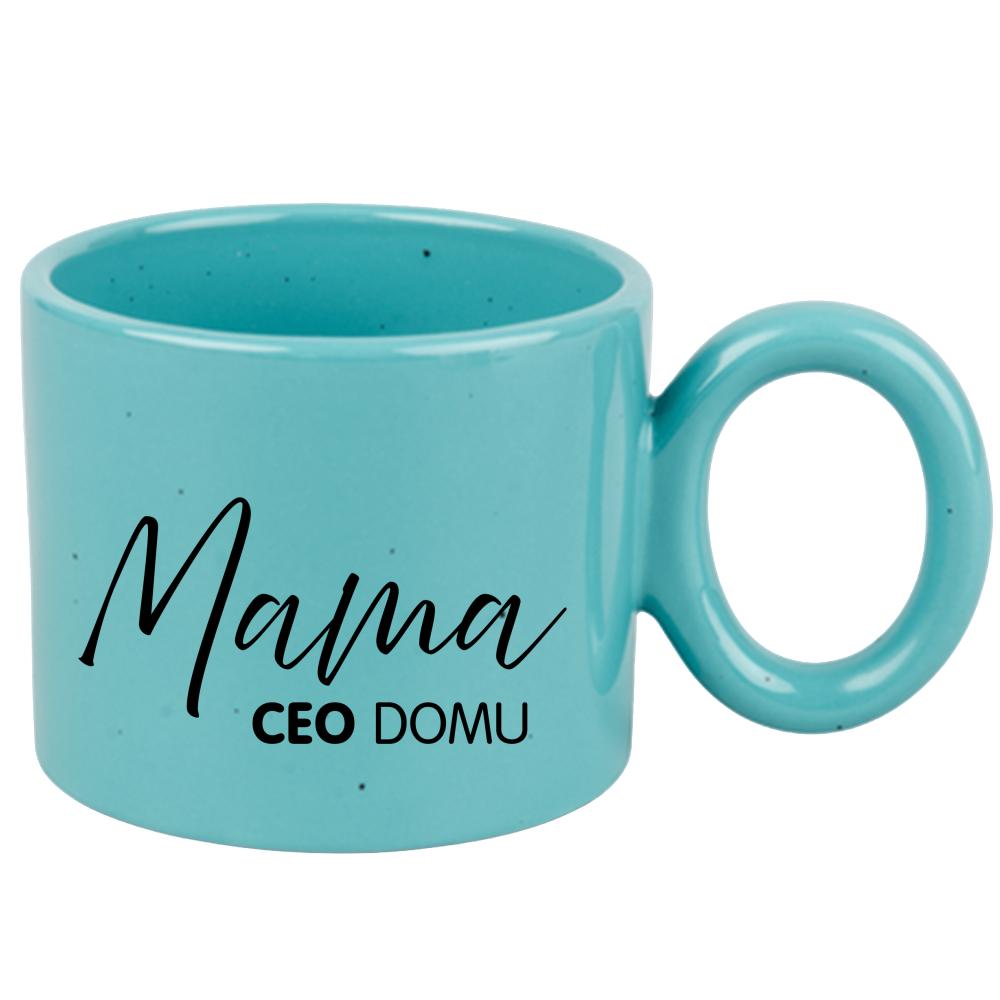 Kubek Mama CEO domu kubek ravenna turkusowy kolor niebieski matowy